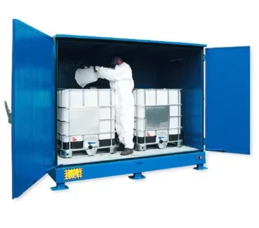 Bezpečnostní skříň na chemikálie pro 2x IBC izolovaná